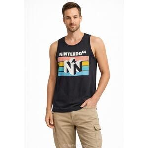 Nintendo 64 Graphic Tank Top Men's Size Medium Black Retro Gaming Tee